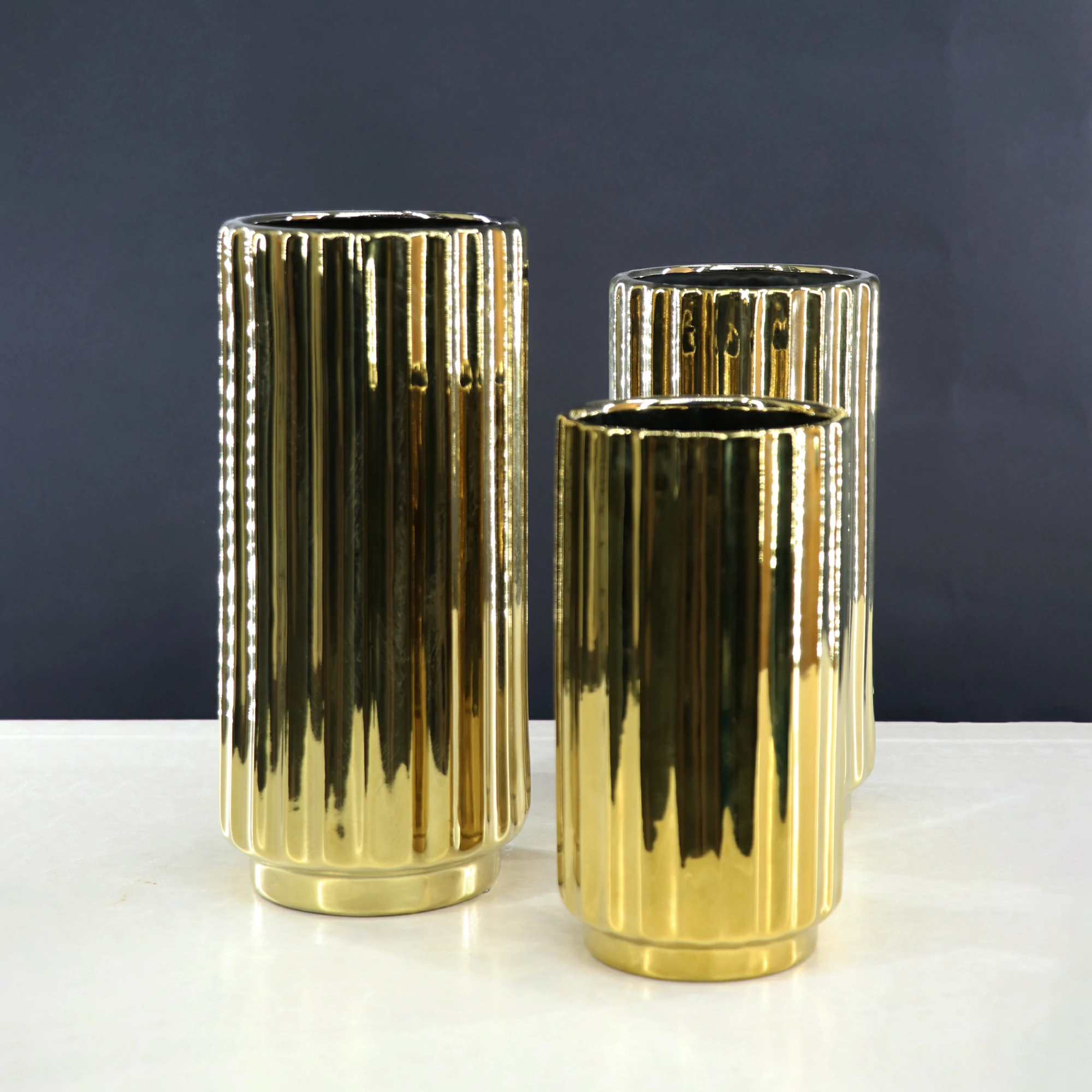 Gold Emerald Vase