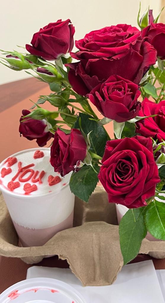 Cake and Flowers Arrangement For Her