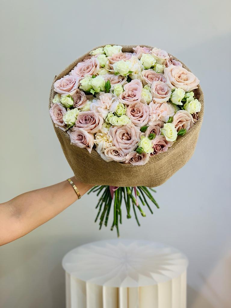 White roses bouquet