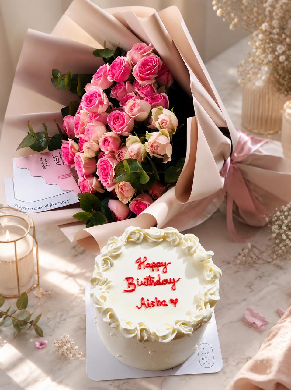 cake with flowers